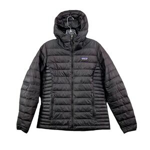 Patagonia Down Sweater Hoody Jacket Womens Small Black Hiking Outdoor Camping